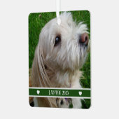Pet Photo Ornament with Custom Name and Year (Vorderseite links)