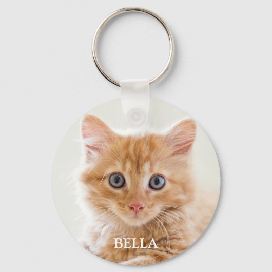 Pet Photo Personalized Cat Keepsake Keychain Schlüsselanhänger (Vorderseite)