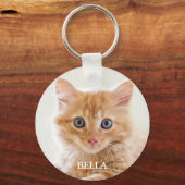 Pet Photo Personalized Cat Keepsake Keychain Schlüsselanhänger (Rückseite)
