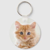 Pet Photo Personalized Cat Keepsake Keychain Schlüsselanhänger (Rückseite)