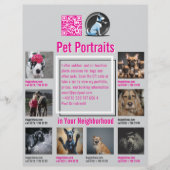 Pet Photography Session Flyer With QR Code & Tear‑ (Vorne)