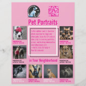 Pet Photography Session Flyer With QR Code & Tear‑ (Vorne)