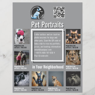 Pet Photography Session Flyer With QR Code & Tear‑
