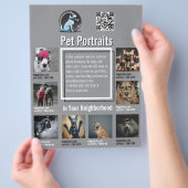 Pet Photography Session Flyer With QR Code & Tear‑ (Hand)