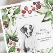 Pet Portrait Christmas Cocktail Napkins Serviette