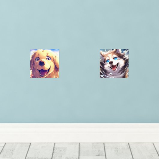 Pet-Portrait - Laden Sie Ihr Pet hoch Bilderwand Sets (Holzboden)