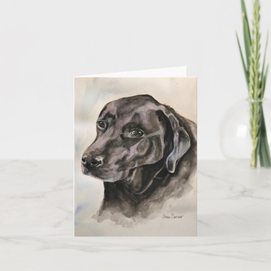Pet Portrait - Schwarzes Labor Karte (Vorderseite)