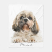 Pet Portrait Shih Tzu Dog Personalized Fleecedecke (Vorderseite)
