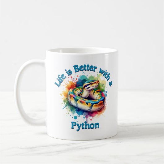 Pet Python Pet Lover Kaffee Drink Reptile Kaffeetasse (Links)