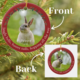 Pet Rabbit Bunny Foto Christmas Keramik Ornament