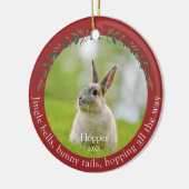 Pet Rabbit Bunny Foto Christmas Keramik Ornament (Links)