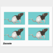 Pet Rat Painting Rechteckiger Aufkleber (Blatt)