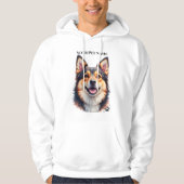 Pet’s Simple Modern Name & Photo Custom Design Hoodie (Vorderseite)