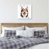 Pet’s Simple Modern Name & Photo Custom Design Leinwanddruck (Insitu (Schlafzimmer))