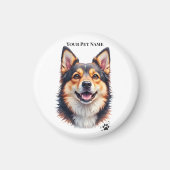 Pet’s Simple Modern Name & Photo Custom Design Magnet (Vorne)