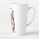 Pet’s Simple Modern Name & Photo Custom Design Milchtasse (Rechts)