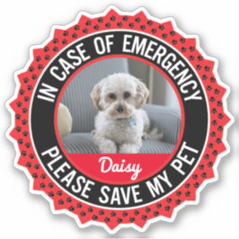 Pet Safety Alert Custom Cut Vinyl Aufkleber