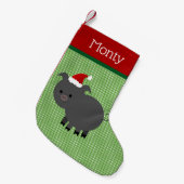 Pet Santa Black Pig Strumpf Kleiner Weihnachtsstrumpf (Vorderansicht (hängend))