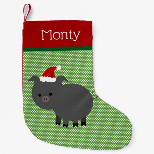 Pet Santa Black Pig Strumpf Kleiner Weihnachtsstrumpf (Vorderseite)