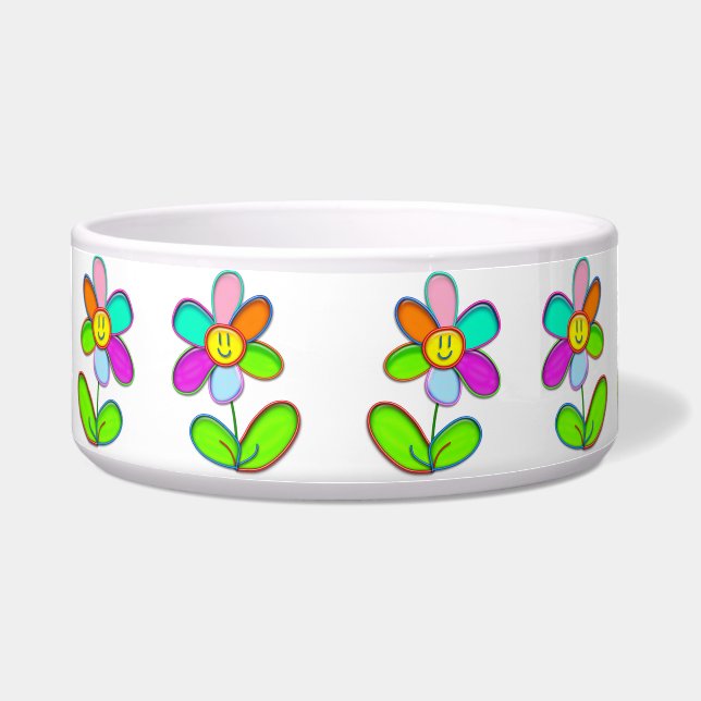 Pet-Schüssel mit farbenfroher Daisy - Napf (Vorderseite)