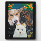 Pet Selfie Painting by Alfred Fox Fotoplatte (Vorderseite)