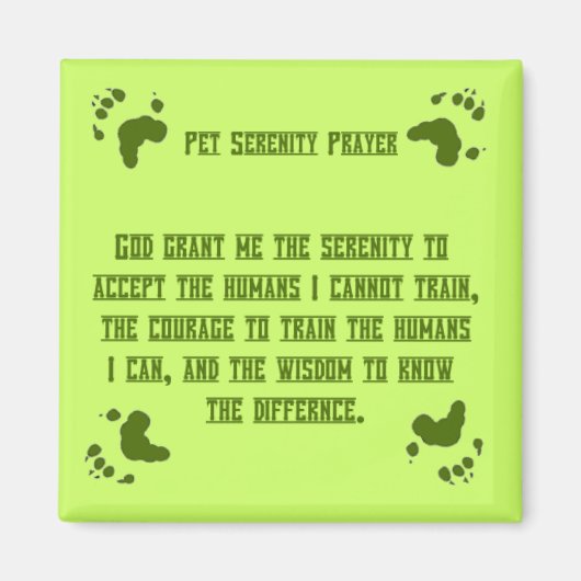 Pet Serentiy Prayer Magnet (Vorne)