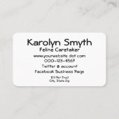 Pet Service Glamour Kitten Fotovorlage Visitenkarte (Rückseite)