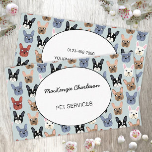 Pet Services French Bulldog Business Card Visitenkarte