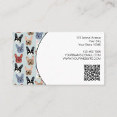 Pet Services French Bulldog QR Code Visitenkarte (Rückseite)