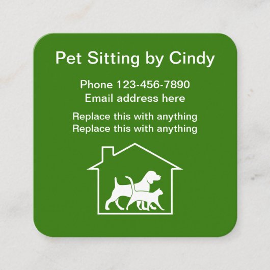 Pet Services Moderne Visitenkarten Quadratische Visitenkarte (Vorderseite)