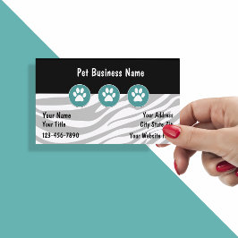 Pet Services Trendy Modern Business Cards Visitenkarte