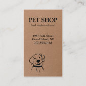 Pet Shop Kraft Business Card Visitenkarte (Vorderseite)