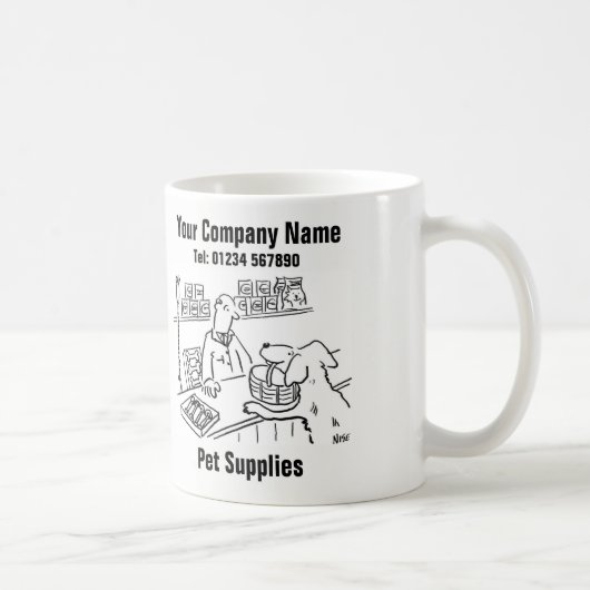 Pet Shop & Pet Lieferant Cartoon Tasse (Rechts)