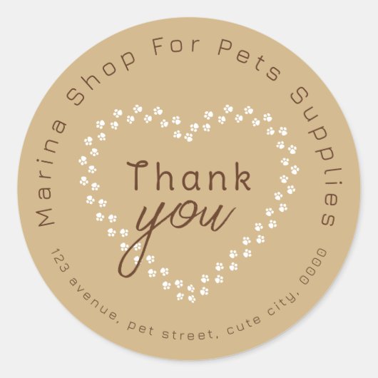 Pet Shop Supplies Vielen Dank Runder Aufkleber (Vorderseite)