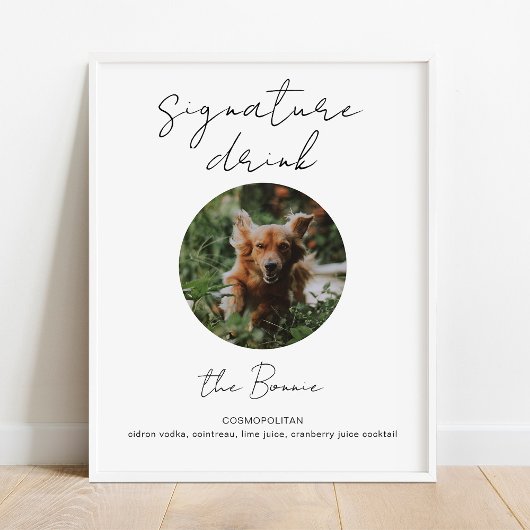 Pet Signature Drinks Hunde Bar Cocktail mit Foto Poster