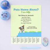 Pet Sitter Ad Yorkie Couch Green Tesheet Flyer (Einzeln)