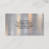 Pet-Sitter aus Shiny Metal Visitenkarte (Rückseite)