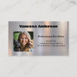 Pet-Sitter aus Shiny Metal Visitenkarte