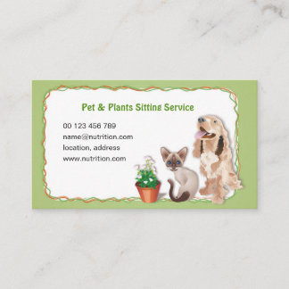 Pet Sitter Business Card. Dog & Cat care Service Visitenkarte