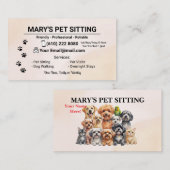 Pet Sitter Business Card Dog Walker Visitenkarte (Vorne/Hinten)