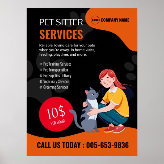 Pet Sitter Custom Poster (Vorne)