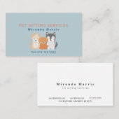 Pet Sitter Dog Walker Blue Visitenkarte (Vorne/Hinten)