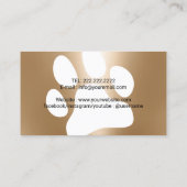 Pet Sitter Dog Walker Paw Herz Modernes Gold Visitenkarte (Rückseite)