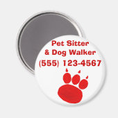 Pet Sitter & Dog Walker Paw Print Magnet (Vorderseite/Rückseite)