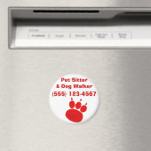 Pet Sitter & Dog Walker Paw Print Magnet (In Situ (Geschirrspüler))