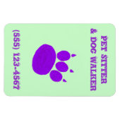Pet Sitter & Dog Walker Paw Print Magnet (Horizontal)