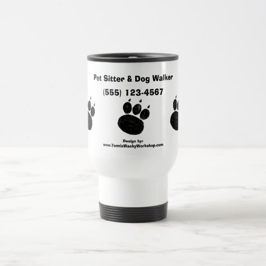 Pet Sitter & Dog Walker Paw Print Reisebecher (Mittel)