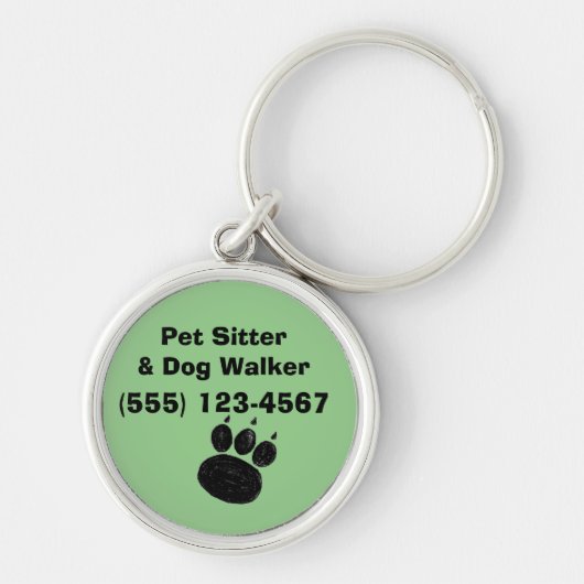 Pet Sitter & Dog Walker Paw Print Schlüsselanhänger (Vorne)