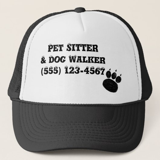 Pet Sitter & Dog Walker Paw Print Truckerkappe (Vorderseite)