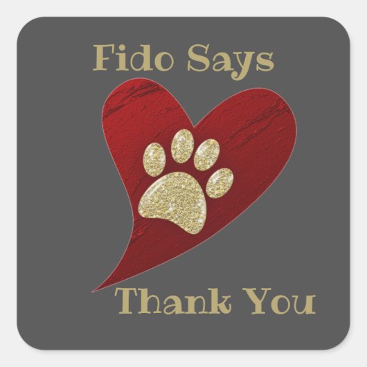 Pet Sitter Dog Walker Vielen Dank Herzanerkennung Quadratischer Aufkleber (Vorderseite)